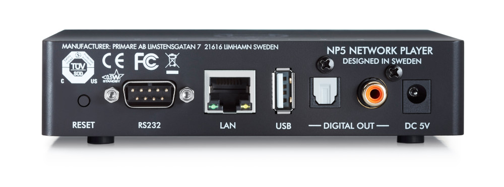 Rear back panel of Primare NP5 MK2